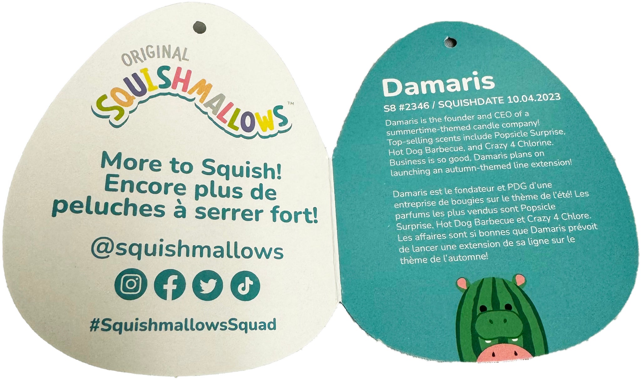 8'' Squishmallow Exclusive Crossover Series 1 Damaris the Watermelon