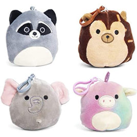 SQUISHMALLOWS 3.5 Inch Super Soft Mochi Squishy Plush Keychain Clip Set of 4 - Includes 4 Random Styles - No Duplicates