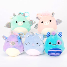 SQUISHMALLOWS 3.5 Inch Super Soft Mochi Squishy Plush Keychain Clip Set of 5 Series Two - Includes 5 Random Styles - No Duplicates