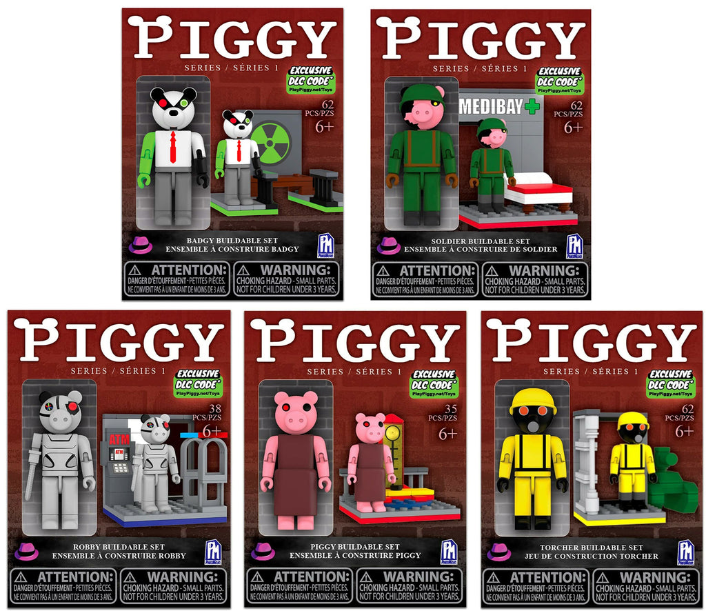PIGGY 2.5'' BUILDABLE CHARACTER FULL SET OF 5