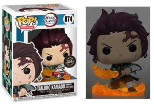 Funko Pop Demon Slayer Tanjiro Kamado Flamming Sword Exclusive Glow in the Dark "CHASE" with Special Edition Sticker