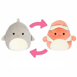 SQUISHMALLOWS 2020 Flip-A-Mallows 5" Plush Toy Gordon the Shark Flipped into Ricky the Clownfish