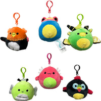 Squishmallows 3.5" Exclusive BlackLight Collection Set of All 6 Characters - Hanger Clips