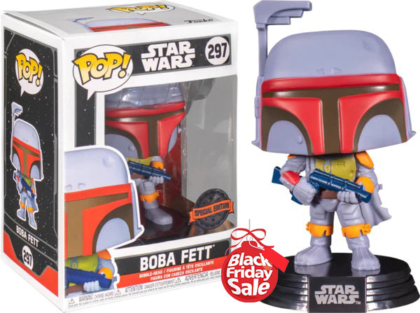 Funko Pop Star Wars Vintage Boba Fett  Exclusive with Special Edition Sticker.