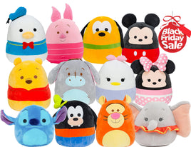 Disney Classics Squishmallows 5" Plush Set of all 12 Characters – Includes: Mickey , Minnie , Pluto , Goofy , Piglet , Dumbo , Tigger , Pooh , Donald Duck , Daisy Duck , Stitch & Eeyore