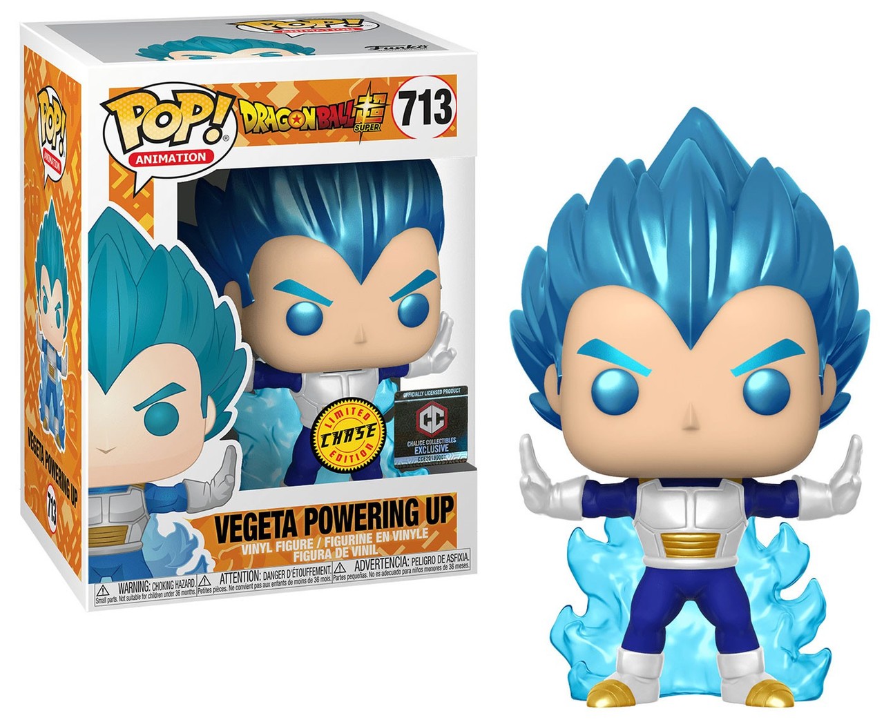 Funko Pop Dragon Ball Z Vegeta Powering Up "Metallic CHASE" Exclusive with SPECIAL EDITION sticker