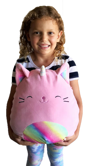 Squishmallow 2020 Caticorn Plush Toy (12" Sabrina The Pink Rainbow Tabby Cat Caticorn)