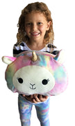 SQUISHMALLOWS 12" Super Soft Mochi Squishy Plush Toy - Lucinda The Tie Dyed Unicorn / Llama Plushie