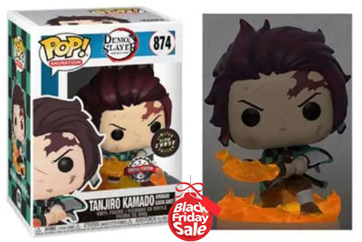 Funko Pop Demon Slayer Tanjiro Kamado Exclusive Glow in the Dark “CHASE” Version with Special Edition Sticker.